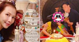 張晉陪蔡少芬「慶生3次」，3個孩子「親吻媽媽」超有愛，「黎姿」送生日蛋糕